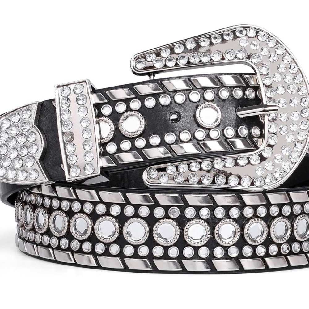 Black and Silver Studded Women's Belt